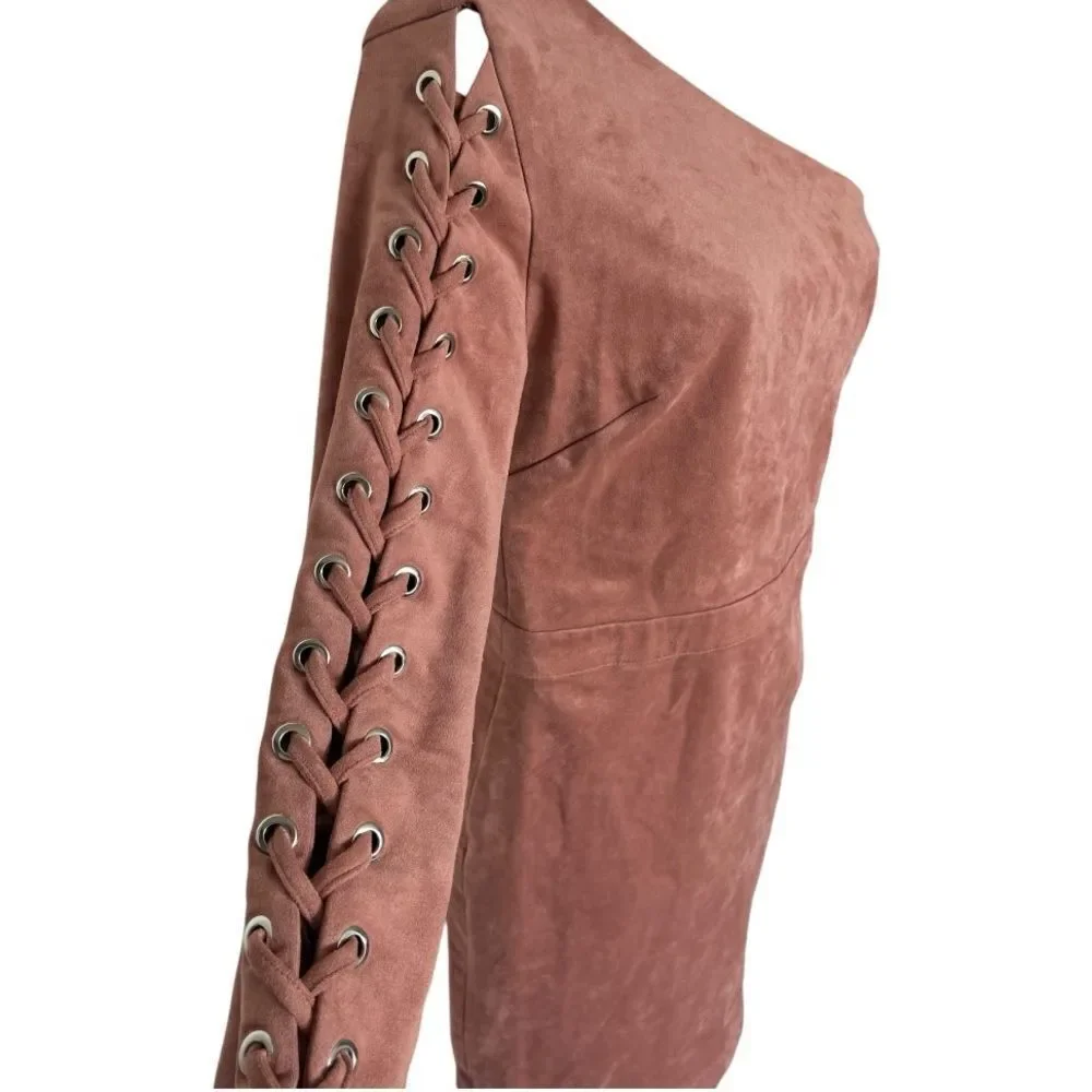 ENDLESS ROSE Womens Faux Suede A-Line Bodycon Dress Medium